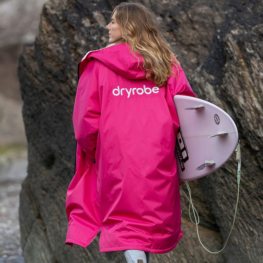 dryrobe Advance Long Sleeve Changing Robe - Pink / Light Grey Extra Image 9